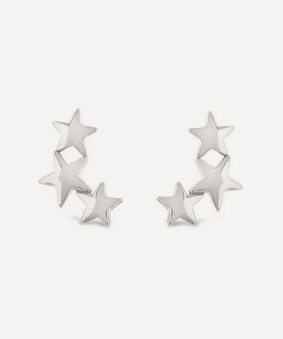 Dinny Hall Sterling Silver Bijou Trio Of Stars Stud Earrings In Silver