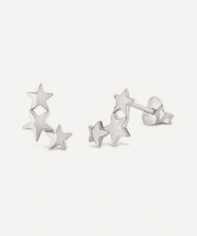 Dinny Hall Sterling Silver Bijou Trio Of Stars Stud Earrings In Silver
