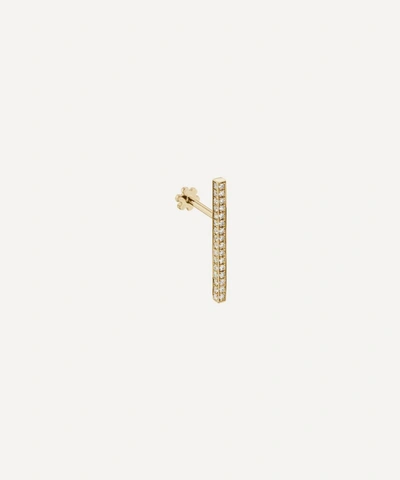 MARIA TASH MARIA TASH 18CT 11MM SQUARE DIAMOND PAVE BAR THREADED STUD EARRING 000588955