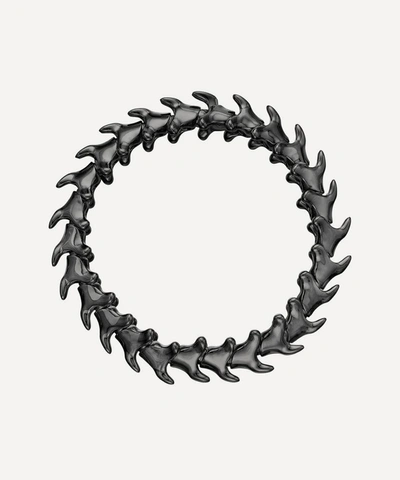 Shop Shaun Leane Silver Black Rhodium Serpents Trace Wide Bracelet