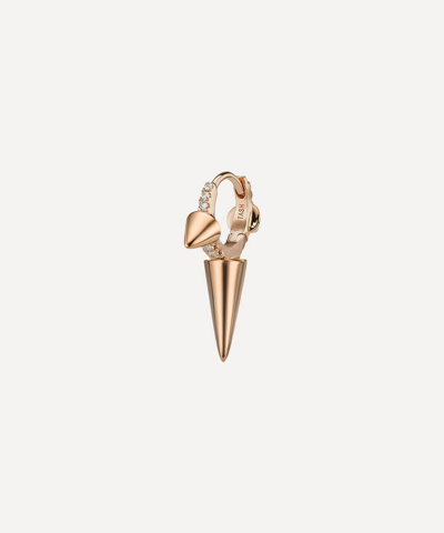 Maria Tash 18ct 6.5mm Triple Spike Diamond Eternity Single Hoop Earring In Rose Gold