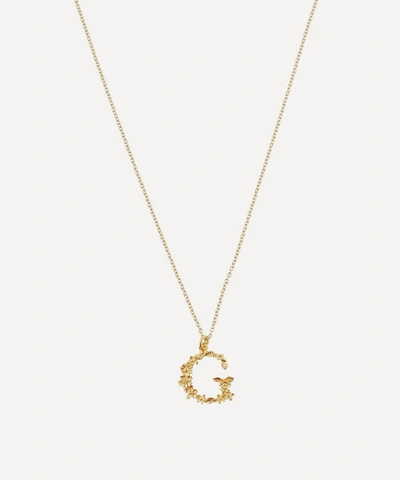 Shop Alex Monroe Gold-plated Floral Letter G Alphabet Necklace