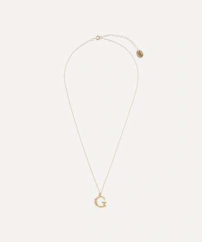 Shop Alex Monroe Gold-plated Floral Letter G Alphabet Necklace