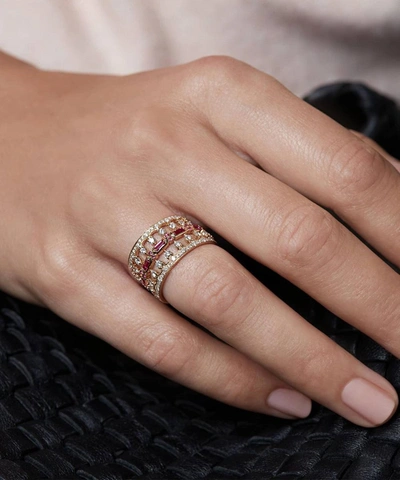 Shop Annoushka 18ct Gold Pink Sapphire Baguette Ring