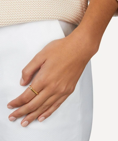 Monica Vinader 18ct Gold Plated Vermeil Silver Signature Stacking Ring In Gold