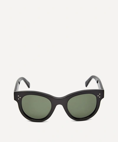 Shop Celine Round Acetate Sunglasses In Black