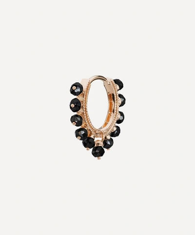 Shop Maria Tash 18ct 8mm Black Diamond Coronet Single Hoop Earring In Rose Gold