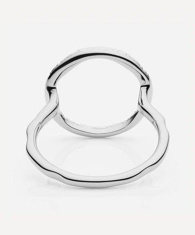 Shop Monica Vinader Silver Riva Diamond Circle Ring