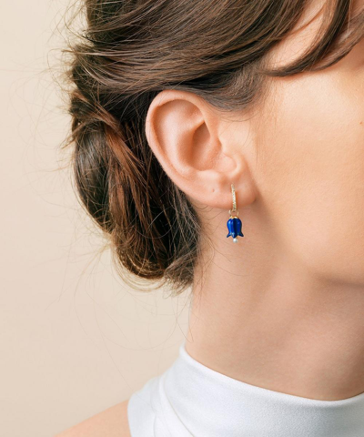 Annoushka 18ct Gold Lapis Lazuli And Pearl Tulip Earring Drops In Gold