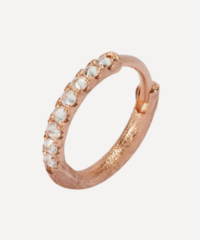 Shop Annoushka 18ct Rose Gold Dusty Diamonds Large Hoop Earring