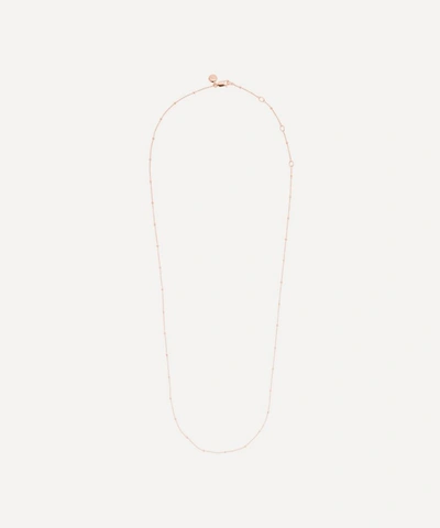 Monica Vinader Rose Gold Plated Vermeil Silver Long Fine Beaded Chain In Rose Gold Vermeil