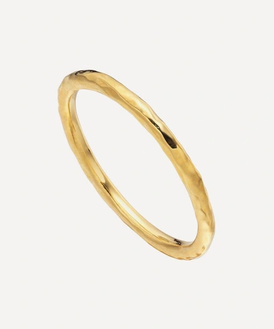 Shop Monica Vinader Gold Plated Vermeil Silver Siren Hammered Ring