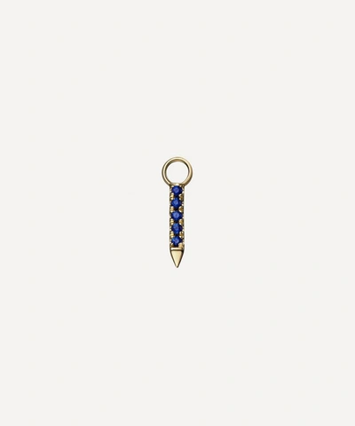 MARIA TASH MARIA TASH 14CT 7MM DIAMOND AND SAPPHIRE ETERNITY BAR CHARM 000728179