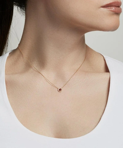 Astley Clarke Mini Aura Icon 14ct Recycled Yellow Gold, Ruby And Diamond Pavê Necklace In Gold
