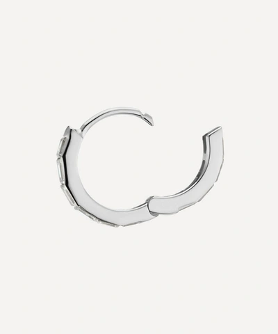 Shop Maria Tash 18ct 8mm Invisible Baguette Diamond Eternity Single Hoop Earring In White Gold