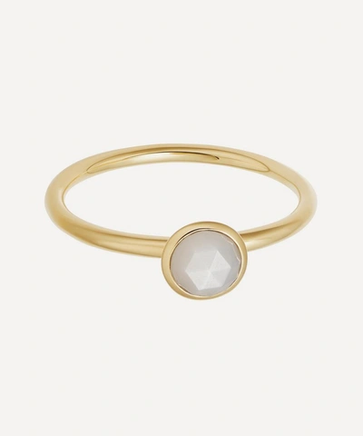 Astley Clarke Gold Plated Vermeil Silver Mini Stilla Moonstone Ring In Gold