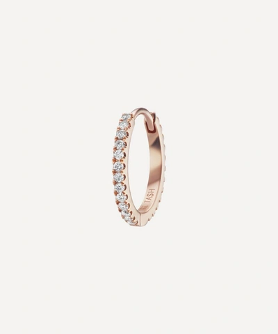 Shop Maria Tash 18ct 9.5mm Diamond Eternity Single Hoop Earring In Rose Gold