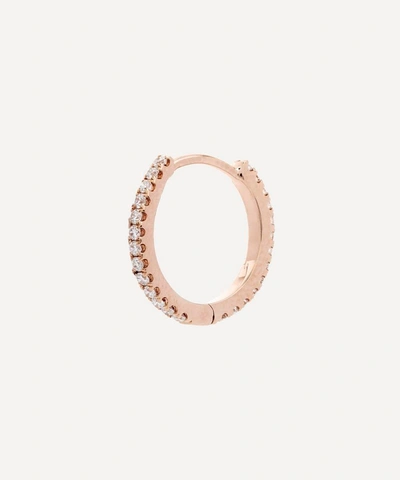 Shop Maria Tash 18ct 9.5mm Diamond Eternity Single Hoop Earring In Rose Gold