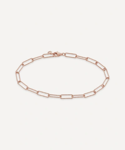 Shop Monica Vinader Rose Gold Plated Vermeil Silver Alta Textured Chain Bracelet