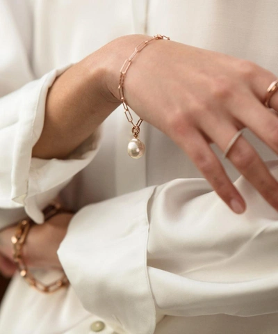 Monica Vinader Alta Textured 18ct Rose Gold-plated Vermeil Sterling Silver Bracelet In Rose Gold