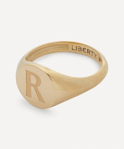 Liberty 9ct Gold Initial  Signet Ring In Gold