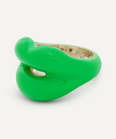 Shop Solange Azagury-partridge Neon Green Hotlips Ring