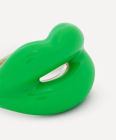 Shop Solange Azagury-partridge Neon Green Hotlips Ring