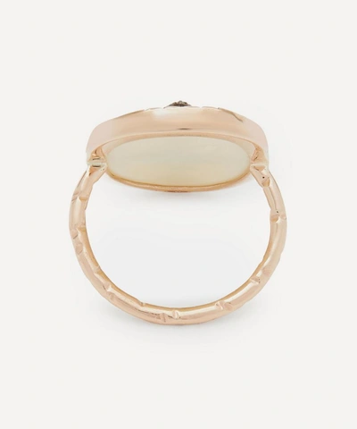 Pascale Monvoisin 9k Rose Gold Bowie No. 3 White Diamond Cross Ring In Rose Gold