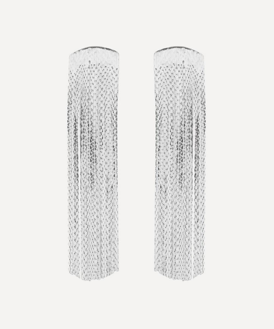 Shop Anissa Kermiche Silver-plated Grand Fil D'argent Drop Earrings