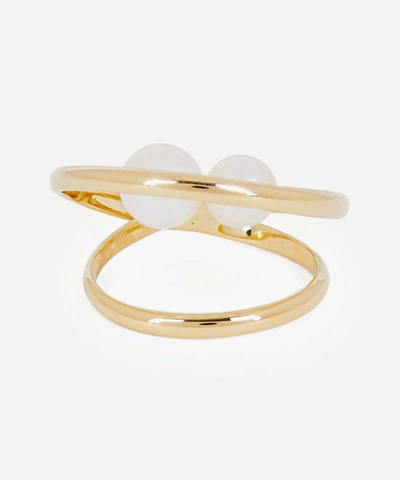 Shop Mizuki 14ct Gold Elipse Pearl Ring