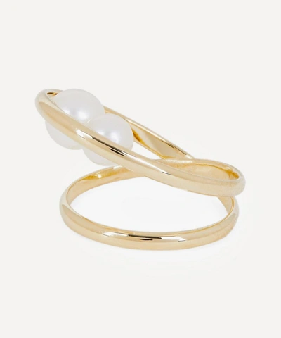 Shop Mizuki 14ct Gold Elipse Pearl Ring