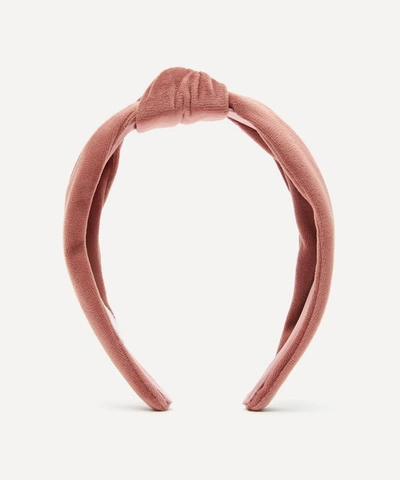 Shop The Uniform Velvet Knot Headband In Blush