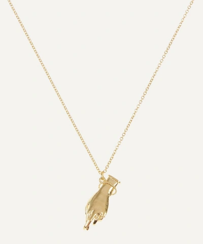 Shop Alex Monroe Gold-plated Fingers Crossed Necklace