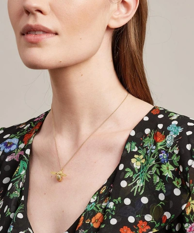 Alex Monroe Gold-plated Bumblebee Necklace In Gold