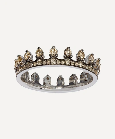 Shop Annoushka 18ct White Gold Crown Brown Diamond Ring