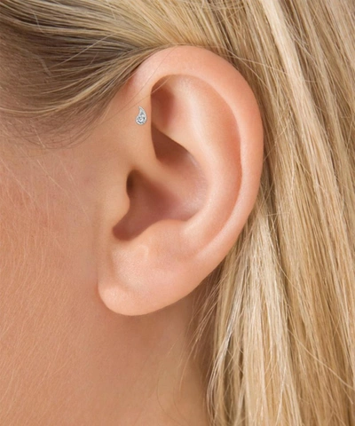 Shop Maria Tash 14ct Diamond Paisley Single Threaded Stud Earring Left In White Gold