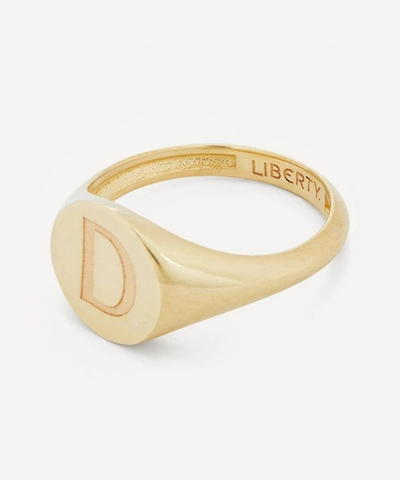 Liberty 9ct Gold Initial  Signet Ring In Gold