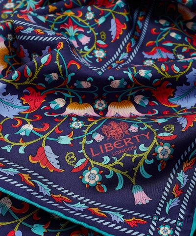 Liberty London Lodden 70 X 70 Silk Scarf In Lodden Navy