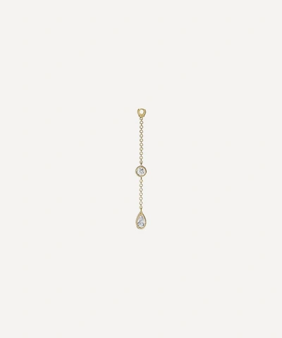 Shop Maria Tash 18ct Medium Scalloped Set Pear And Round Diamond Pendulum Charm In Gold