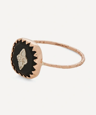 Shop Pascale Monvoisin 9ct Rose Gold Pierrot Diamond And Bakelite Ring