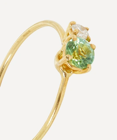 Shop Atelier Vm 18ct Gold Principesca Diamond And Green Tourmaline Ring