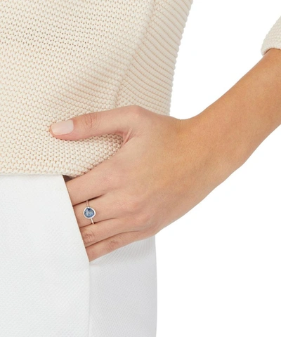 Monica Vinader Siren Sterling Silver And Kyanite Medium Stacking Ring In Silver