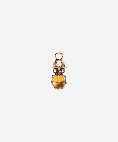 Annoushka 18ct Gold Mythology Citrine Beetle Single Earring Drop In Gold