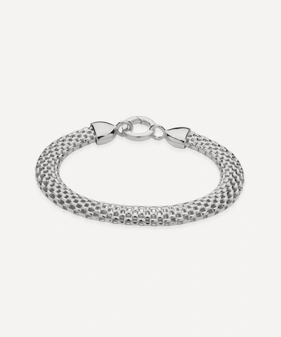 Shop Monica Vinader Sterling Silver Heirloom Woven Wide Chain Bracelet