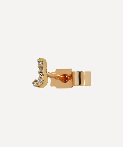 Shop Aurum + Grey 9ct Gold J Diamond Initial Stud Earring