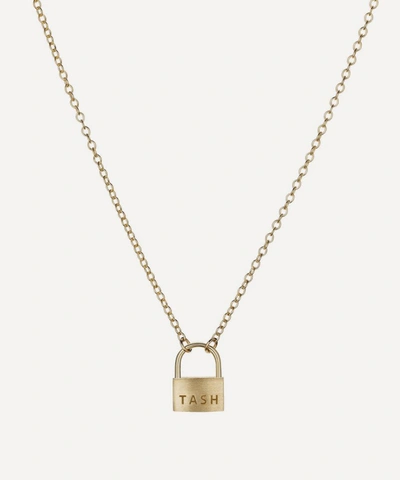 Shop Maria Tash 14ct Large Padlock Necklace In Gold