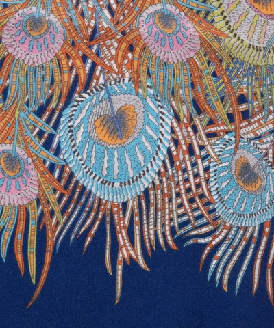 Liberty London Hera Long Silk Scarf In Navy