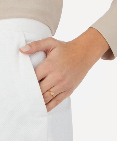 Monica Vinader Gold Plated Vermeil Silver Siren Small Moonstone Stacking Ring In Gold
