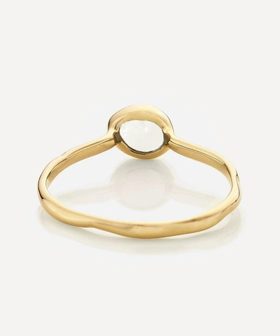 Monica Vinader Gold Plated Vermeil Silver Siren Small Moonstone Stacking Ring In Gold