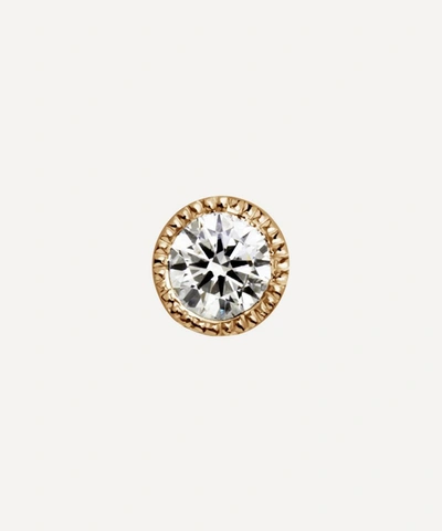 Maria Tash 18ct 2.5mm Scalloped Set Diamond Single Threaded Stud Earring In Gold